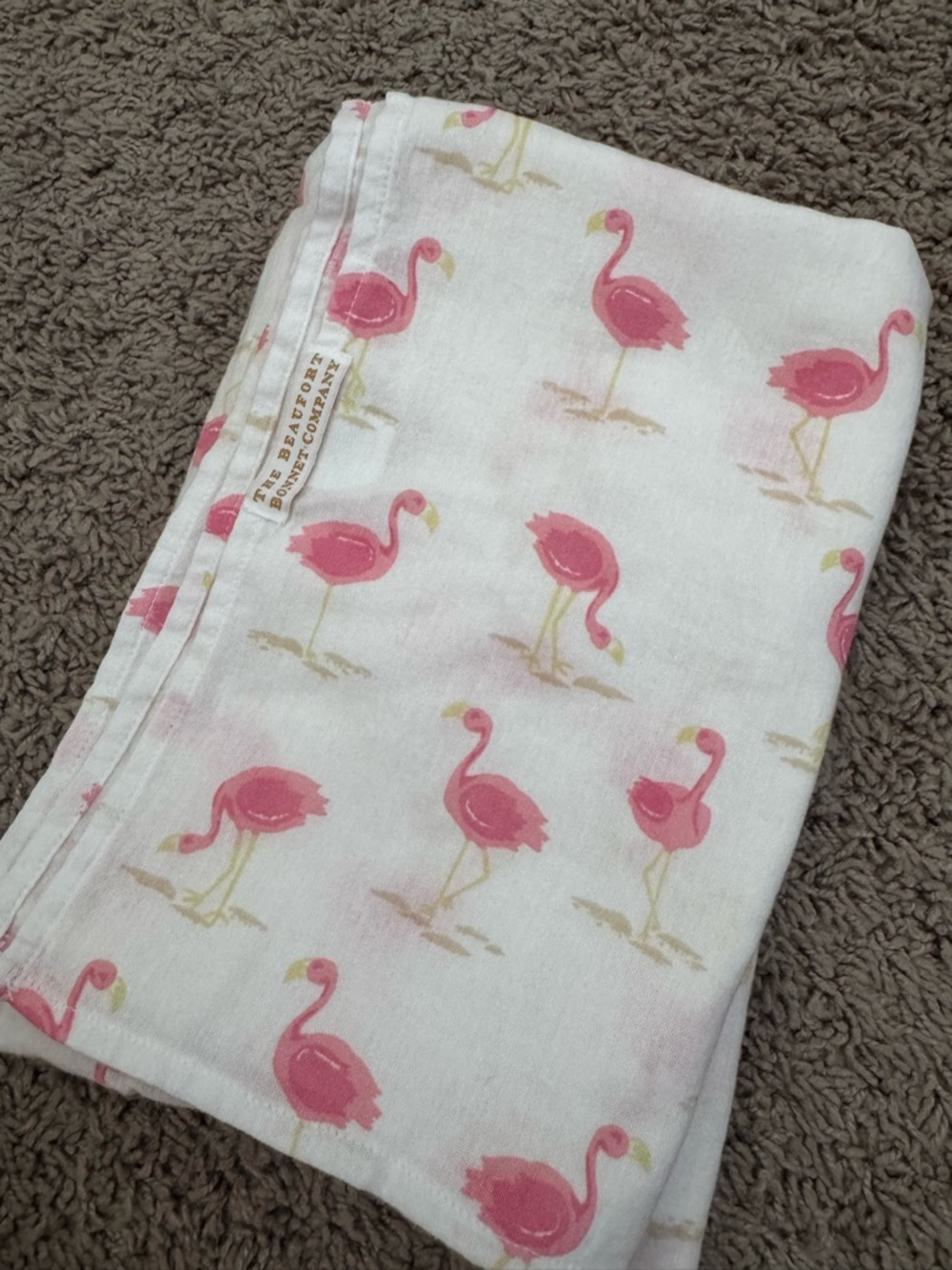 TBBC flamingo swaddle blanket